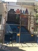 اجرای دیوارنگاره در ورودی محله «بیلقان»