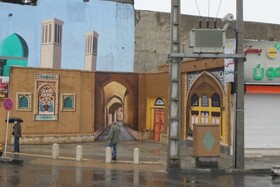 اجرای دیوارنگاری بر جداره دیوار خیابان «شهید مدرس»