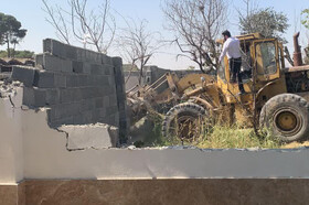 تخریب ۱۲ هزار مترمربع سازه غیرقانونی در اراضی «کلاک پایین»