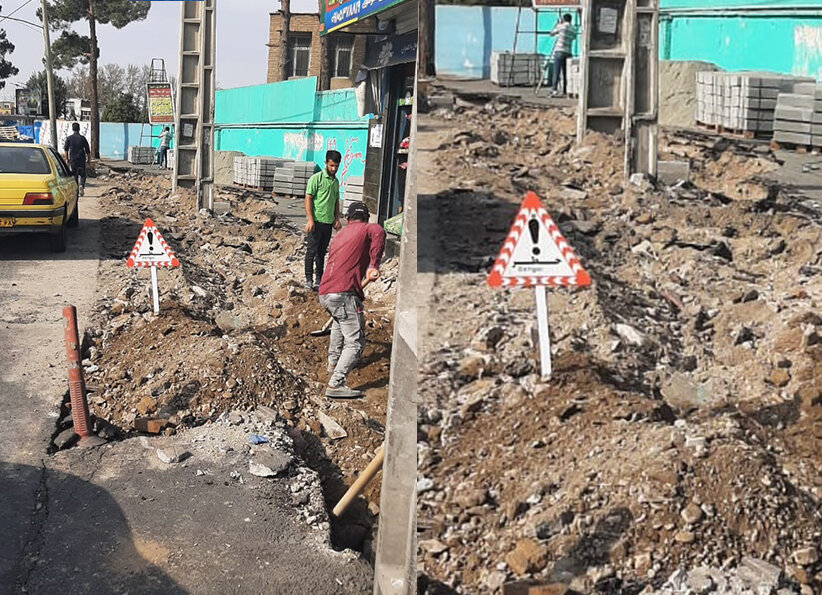 آغاز عملیات اجرایی احداث رفیوژ میانی در خیابان اصلی شهرک مدرس و شیخ سعدی
